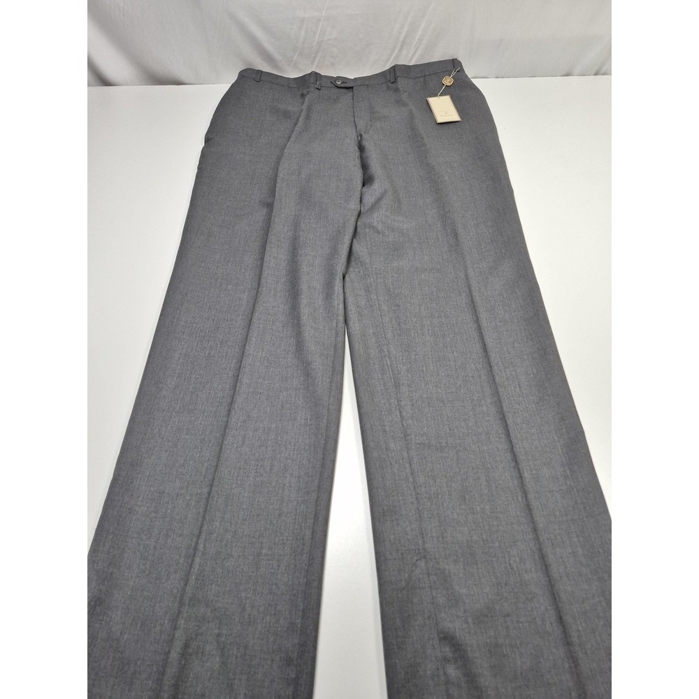Peerless Couture International Suit Pants Men's 44x36 Gray Wool Dress Unhemmed